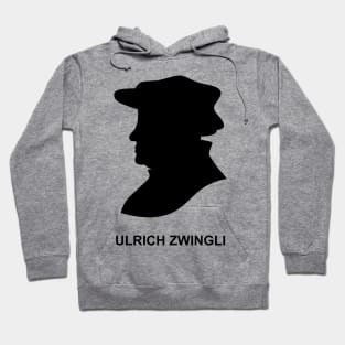 Silhouette of the Christian reformer and theologian Ulrich Zwingli Hoodie